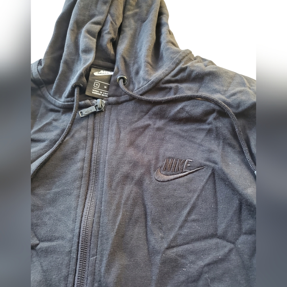 WOMEN'S Nike Full Zip Hoodie Black Wide Arms Size Medium ✨️HP✨️ - Picture 7 of 13